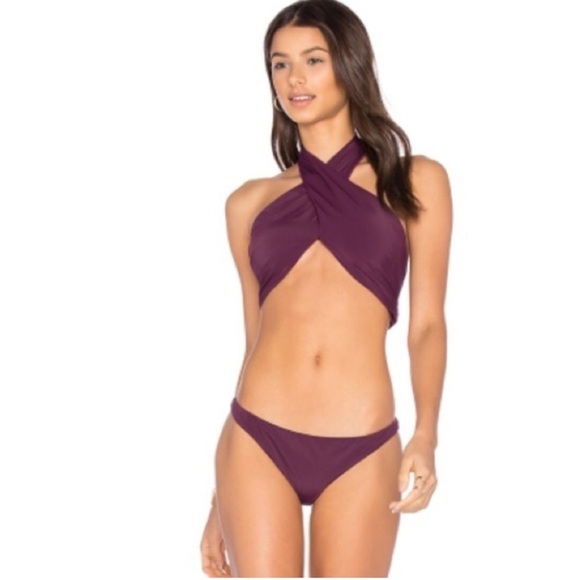 Fella || Dylan Halter Bikini Two Piece Set Aubergine Purple Maroon Medium - Picture 2 of 6